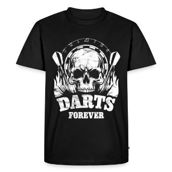 Dart Skull - Darts Forever - Gift - Men's Premium Organic T-Shirt - black - Front - Nico (187cm)