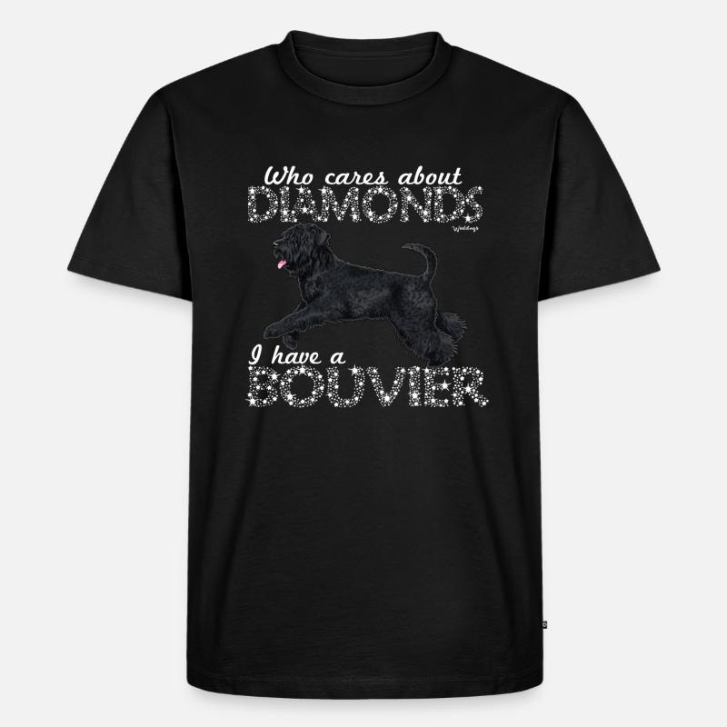 Bouvier Diamonds 2 - Männer Premium Bio T-Shirt - Schwarz