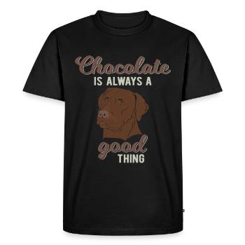Chocolat Labrador Dog Dog énonciations cadeau - T-shirt Premium bio Homme - noir - Devant - Nico (187cm)
