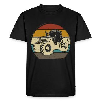 Tracteur Tracteur Machine Agricole rétro vintage - T-shirt Premium bio Homme - noir - Devant - Nico (187cm)