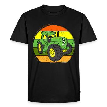 Tracteur Tracteur Machine Agricole rétro vintage - T-shirt Premium bio Homme - noir - Devant - Nico (187cm)