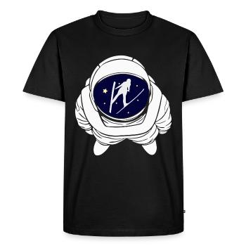 Ski Jumping Astronaut Ski Jumper All Ski Flying - Men's Premium Organic T-Shirt - black - Front - Nico (187cm)