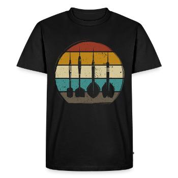 Retro Dartpfeile Vintage Dart Flights Darts - Männer Premium Bio T-Shirt - Schwarz - Vorne - Nico (187cm)