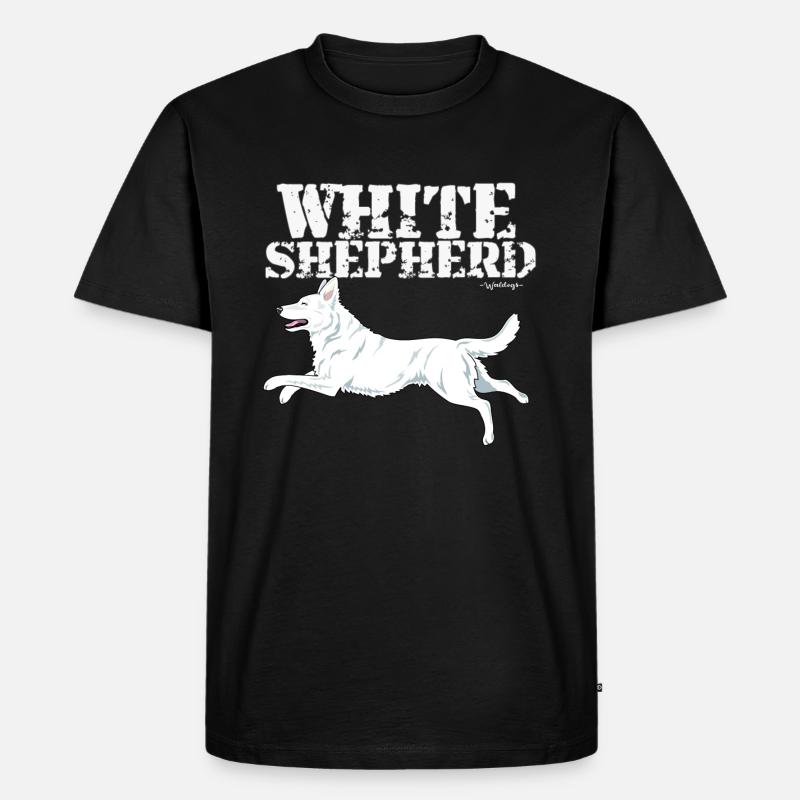 Weißer Schäferhund - Männer Premium Bio T-Shirt - Schwarz
