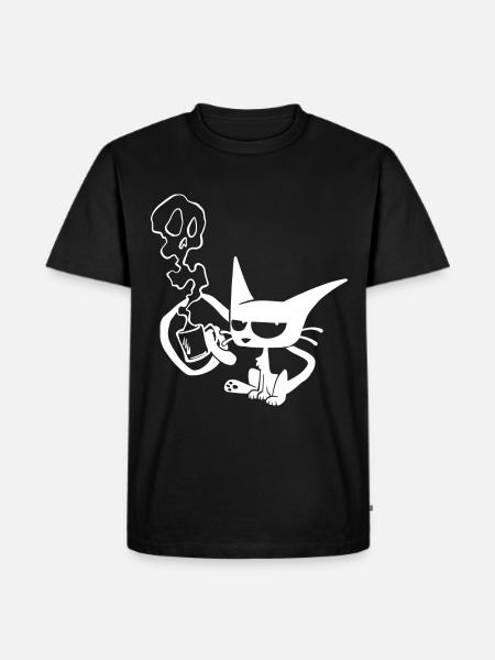 Coffee Cat - T-shirt Premium bio Homme - noir