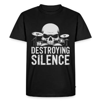 Groupe de rock tambour et batteur de crâne - T-shirt Premium bio Homme - noir - Devant - Nico (187cm)