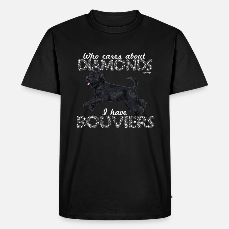 Bouvier Diamonds - Männer Premium Bio T-Shirt - Schwarz