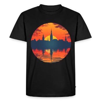 Ligne d’horizon de Cottbus - T-shirt Premium bio Homme - noir - Devant - Nico (187cm)