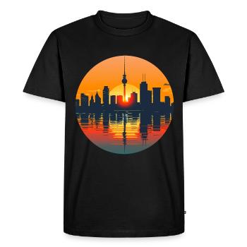 Ligne d’horizon de Darmstadt - T-shirt Premium bio Homme - noir - Devant - Nico (187cm)