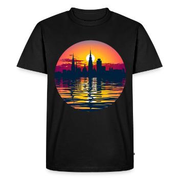 Duisburg Skyline - Men's Premium Organic T-Shirt - black - Front - Nico (187cm)