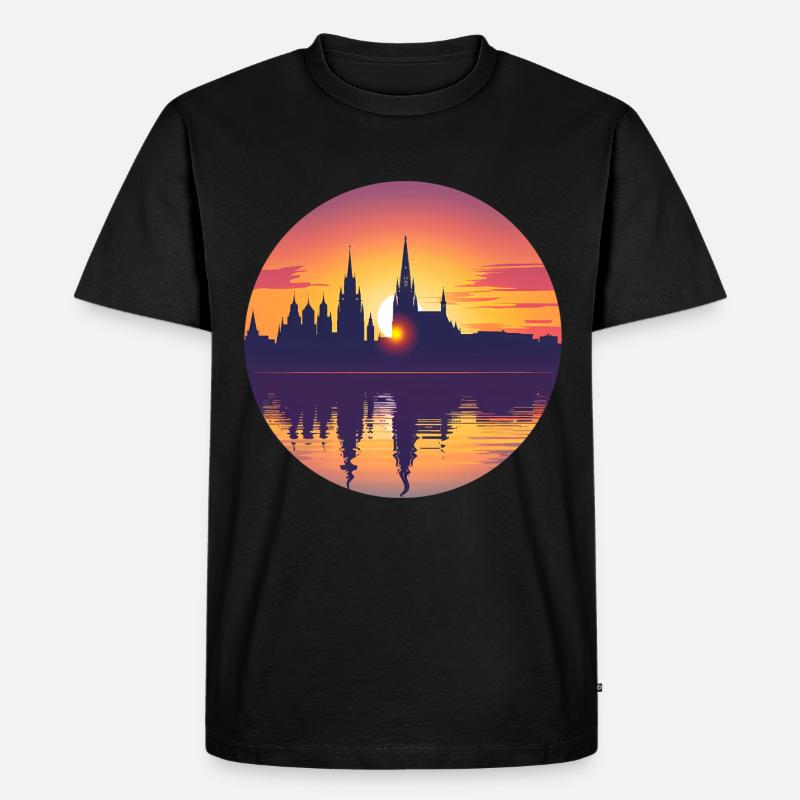Erlangen Skyline - Männer Premium Bio T-Shirt - Schwarz