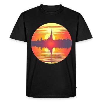 Ligne d’horizon de Flensburg - T-shirt Premium bio Homme - noir - Devant - Nico (187cm)