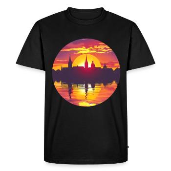 Fürth Skyline - Men's Premium Organic T-Shirt - black - Front - Nico (187cm)