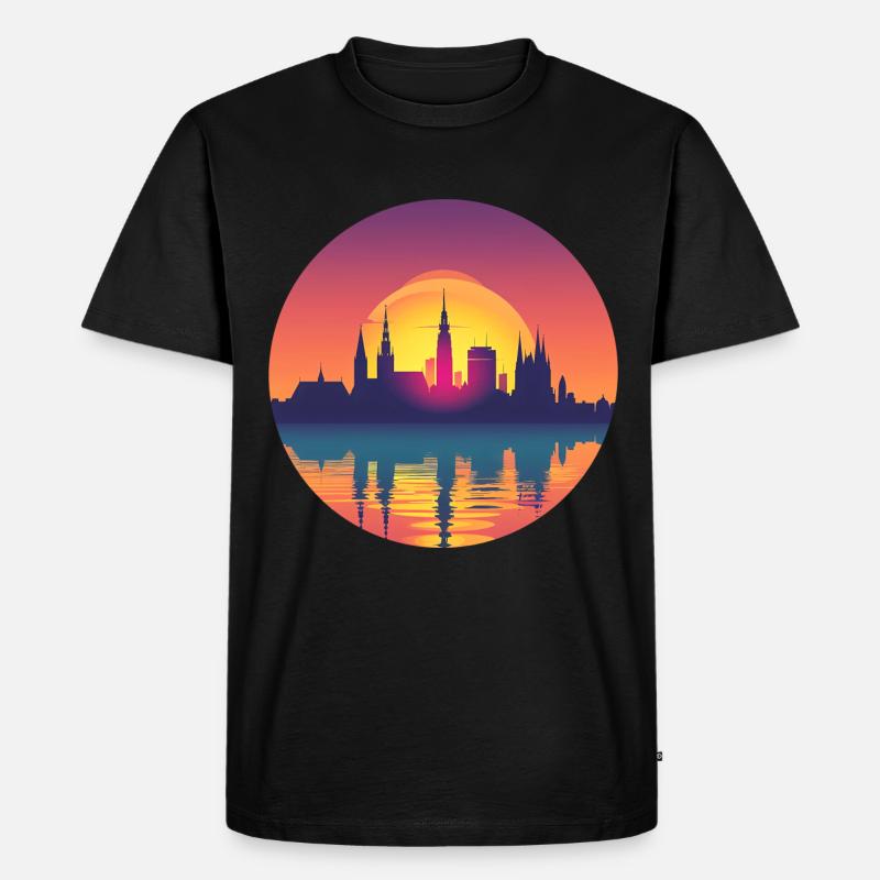 Gera Skyline - Männer Premium Bio T-Shirt - Schwarz