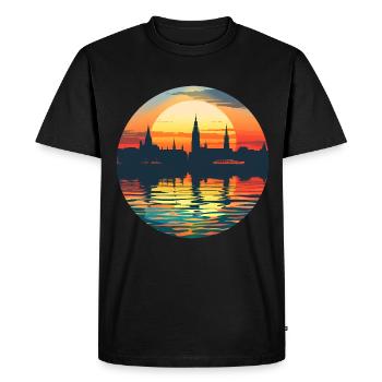 Göttingen Skyline - Men's Premium Organic T-Shirt - black - Front - Nico (187cm)
