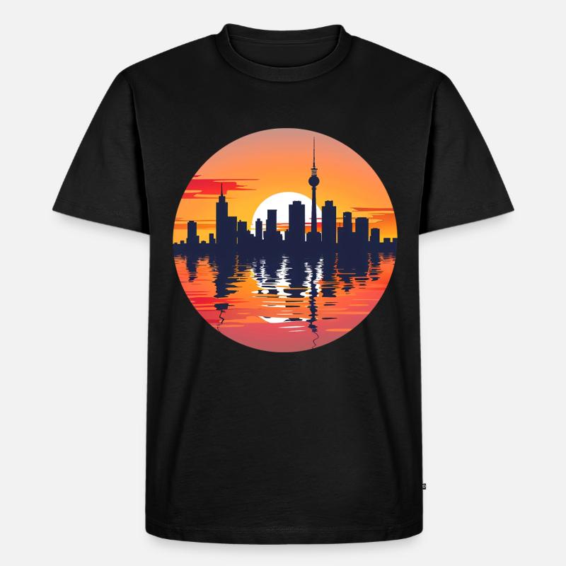 Gelsenkirche Skyline - Männer Premium Bio T-Shirt - Schwarz