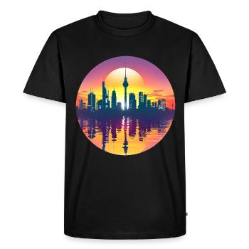 Gütersloh Skyline - Men's Premium Organic T-Shirt - black - Front - Nico (187cm)