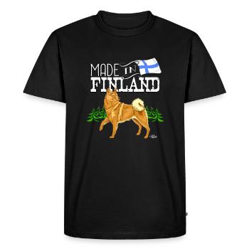 Finnish Spitz Ear Made2 - Men's Premium Organic T-Shirt - black - Front - Nico (187cm)