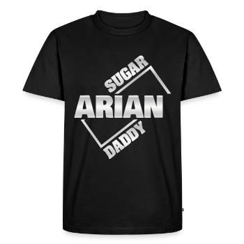 Sucre Arian - T-shirt Premium bio Homme - noir - Devant - Nico (187cm)