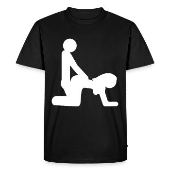 Position sexuelle sexe disant cadeau drôle - T-shirt Premium bio Homme - noir - Devant - Nico (187cm)
