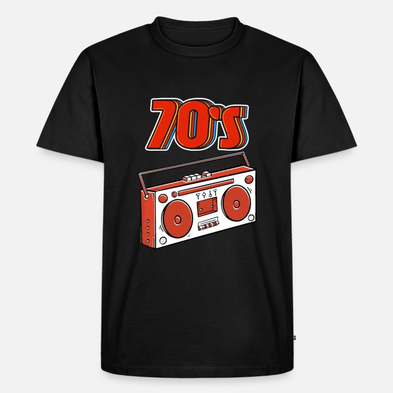 70's Siebziger - Männer Premium Bio T-Shirt - Schwarz