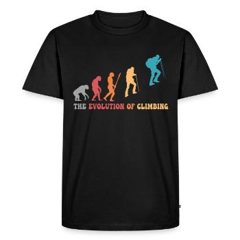 climb evolution of climbing Mountaineering humour - Men's Premium Organic T-Shirt - black - Front - Nico (187cm)