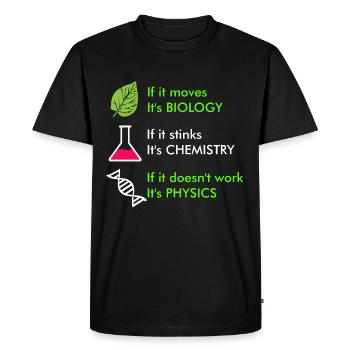Biologie Chimie Physique Gift Science Nerd - T-shirt Premium bio Homme - noir - Devant - Nico (187cm)