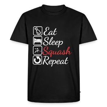 Eat sleep squash repeat gift - Men's Premium Organic T-Shirt - black - Front - Nico (187cm)