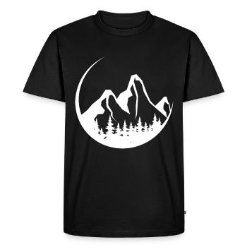 Circle - Mountain - (7) - Men's Premium Organic T-Shirt - black - Front - Nico (187cm)