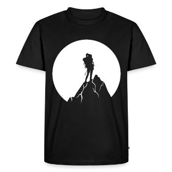 Moon - Hiking - (5) - Men's Premium Organic T-Shirt - black - Front - Nico (187cm)