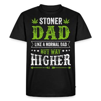 STONER DAD père papa cadeau stoner cannabis - T-shirt Premium bio Homme - noir - Devant - Nico (187cm)
