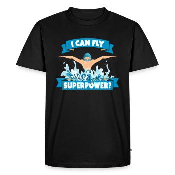 Cadeau Super Power pour nageur et nageur - T-shirt Premium bio Homme - noir - Devant - Nico (187cm)