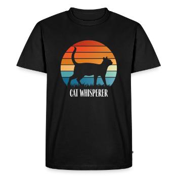 Farbenfroh Katzenflüsterer Bauernhof Geschenk - Männer Premium Bio T-Shirt - Schwarz - Vorne - Nico (187cm)