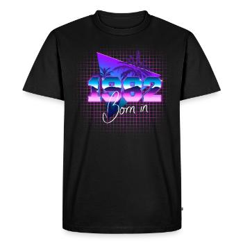 Retrowave Né en 1982 - T-shirt Premium bio Homme - noir - Devant - Nico (187cm)
