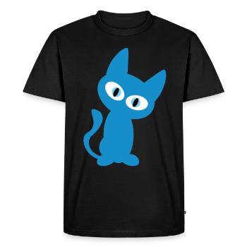 Blue Cat Design for the Kitten Fan - Men's Premium Organic T-Shirt - black - Front - Nico (187cm)