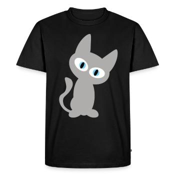 Chat gris ou gueule de bois comme un design de chat cool - T-shirt Premium bio Homme - noir - Devant - Nico (187cm)