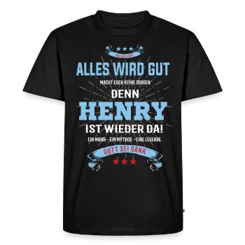 tout ira bien parce que Henry Is There T-Shirt - T-shirt Premium bio Homme - noir - Devant - Nico (187cm)