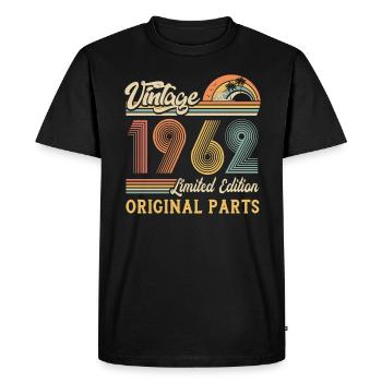 Vintage 1962 édition limitée pièces d’origine - T-shirt Premium bio Homme - noir - Devant - Nico (187cm)