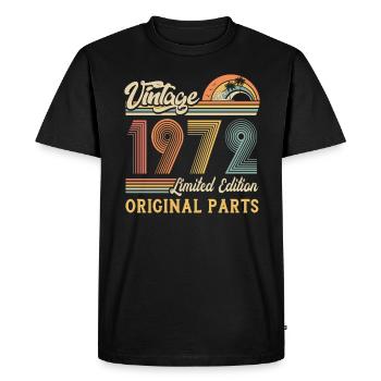 Vintage 1972 édition limitée pièces d’origine - T-shirt Premium bio Homme - noir - Devant - Nico (187cm)