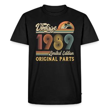 Vintage 1989 édition limitée pièces d’origine - T-shirt Premium bio Homme - noir - Devant - Nico (187cm)