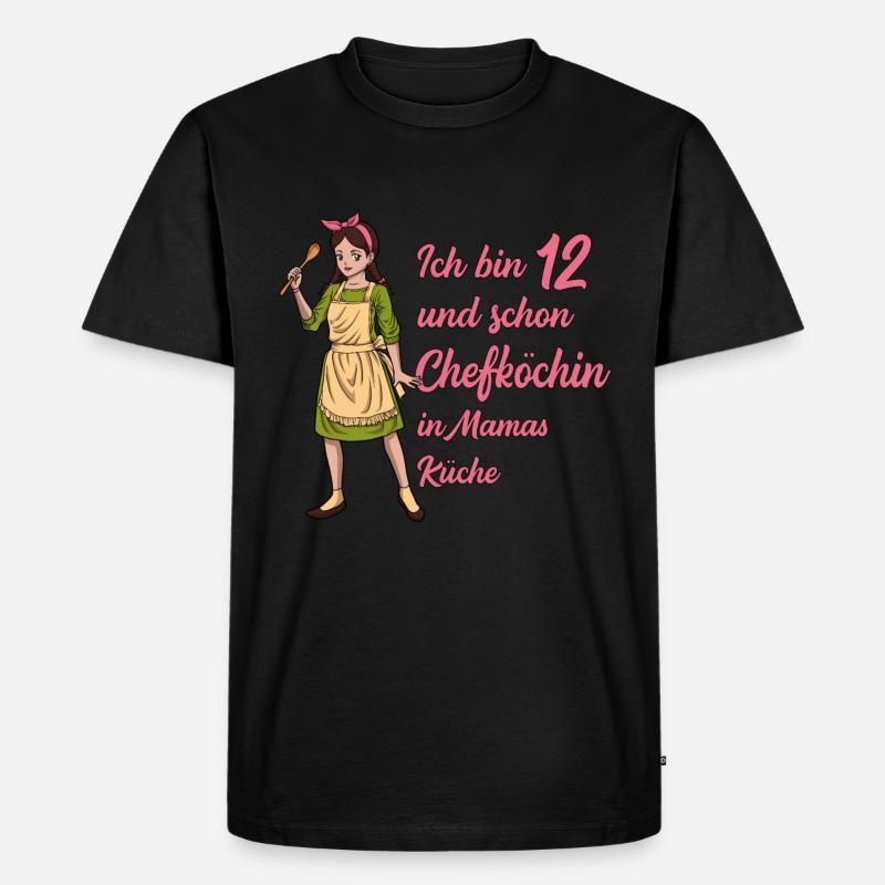 Ich bin 12 - Mädchen Koch - Männer Premium Bio T-Shirt - Schwarz