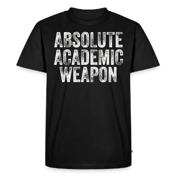 Students Absolute Academic Weapon - Men's Premium Organic T-Shirt - black - Front - Nico (187cm)