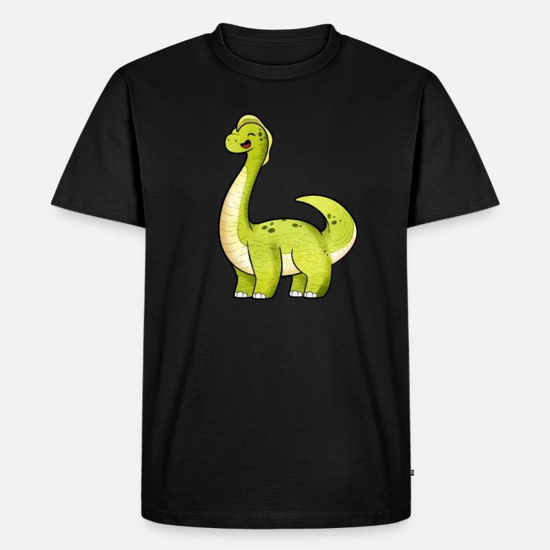 Kawaii Brachiosaurus - Männer Premium Bio T-Shirt - Schwarz