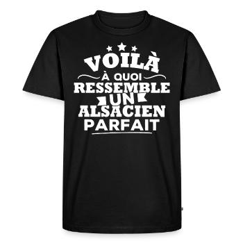Voilà à quoi ressemble un alsacien parfait - T-shirt Premium bio Homme - noir - Devant - Nico (187cm)