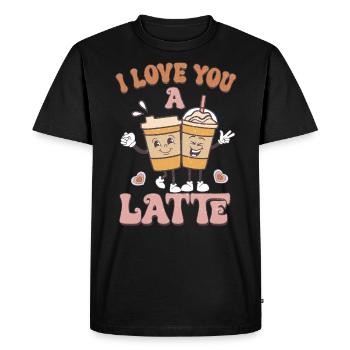 Je t’aime rétro Valentines - T-shirt Premium bio Homme - noir - Devant - Nico (187cm)