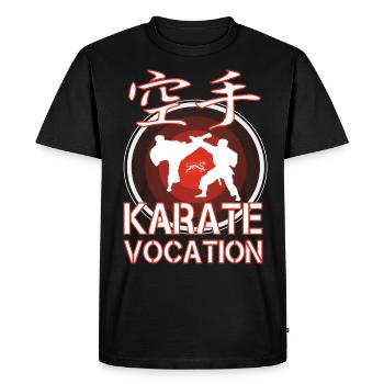 Karate Vocation, karateka and Kanji Design - Men's Premium Organic T-Shirt - black - Front - Nico (187cm)