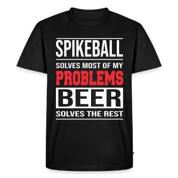 Spikeball solves Most of my Problems - Men's Premium Organic T-Shirt - black - Front - Nico (187cm)