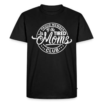 Fière membre du Club des mères fatiguées - T-shirt Premium bio Homme - noir - Devant - Nico (187cm)