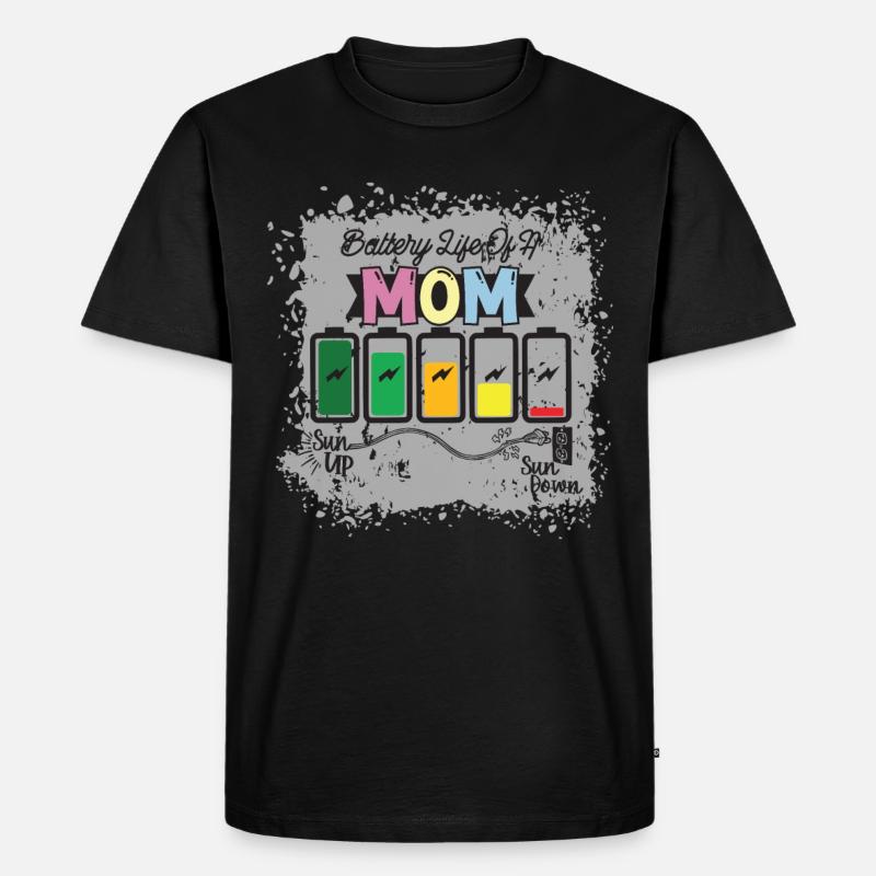 Batterielebensdauer Einer Mutter - Männer Premium Bio T-Shirt - Schwarz