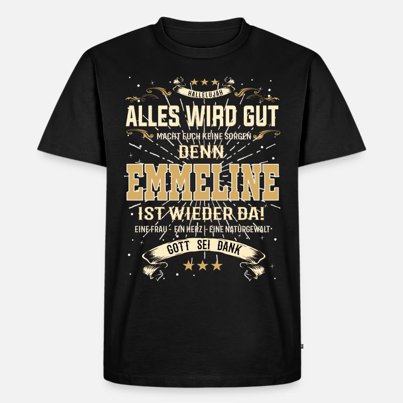 Emmeline Design, alles wird gut - Männer Premium Bio T-Shirt - Schwarz